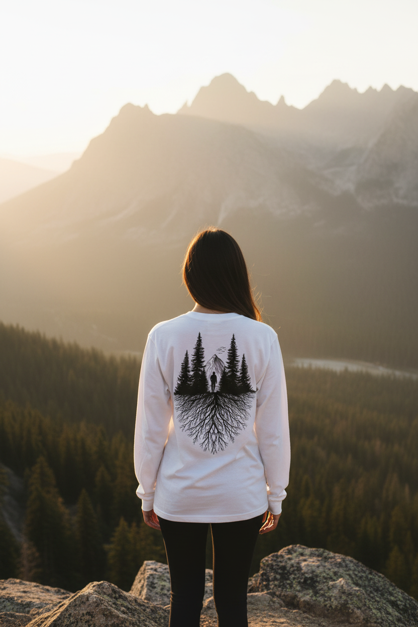 Forest Spirit Long Sleeve - White Back Mountains