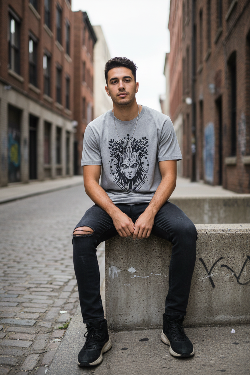 Forest Spirit T-Shirt - Heather Grey